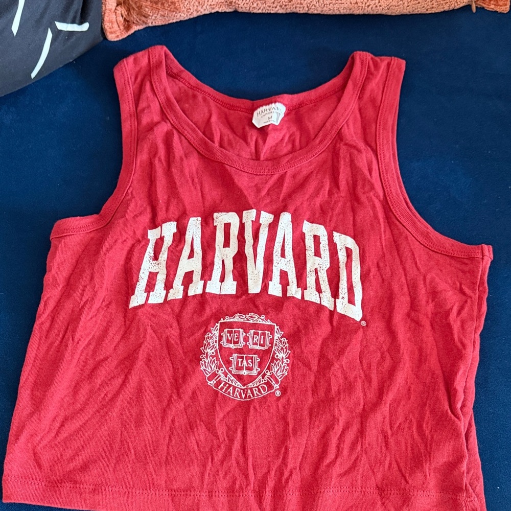 Harvard Women's Red Tank Top Cropped Campus Tee